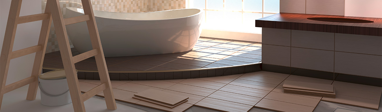 Modernes Badezimmer nach professioneller Badsanierung im Kreis Ahrweiler mit neuer Dusche, Fliesen und stilvollem Waschplatz.