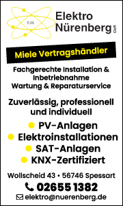 Banner von Elektro Nürenberg in Spessart mit Kontaktdaten und Informationen zu professionellen Elektroarbeiten, Installationen und Serviceleistungen.
