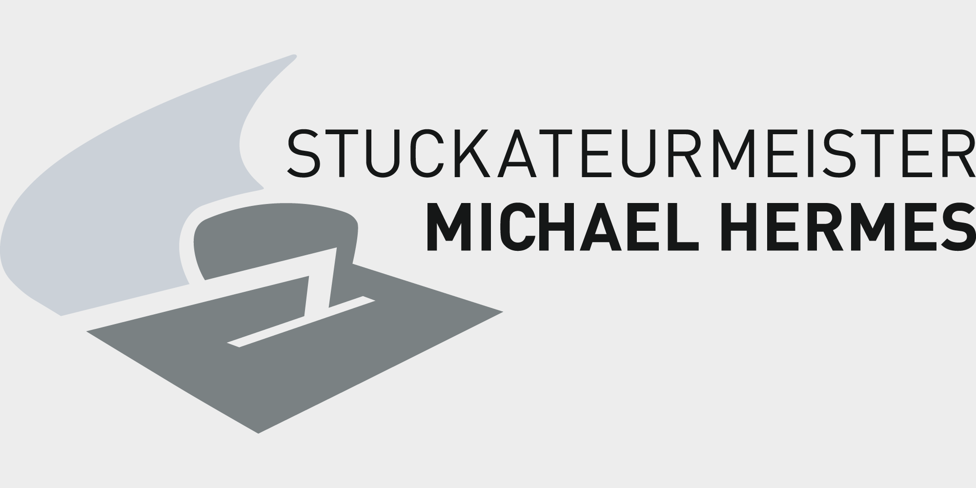 Firmenlogo von Stuckateurmeister Michael Hermes aus Hellenthal mit klarer Typografie für Stuckateur- und Putzarbeiten im Bauhandwerk