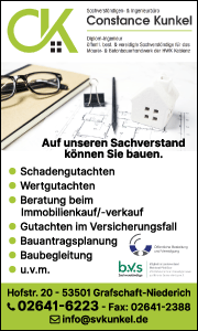 Werbebanner von Constance Kunkel: Leistungen, Kontaktdaten und Serviceinformationen für Bauvermittlung und Schlichtung in Grafschaft-Niederich.