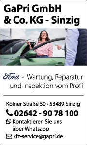 Banner der Gapri GmbH & Co. KG in Sinzig mit Kontaktdaten und Informationen zur Unfallinstandsetzung, Reparatur und Lackierung.